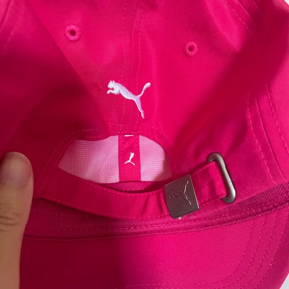 NWOT Puma Bright Pink Cap with Silver Buckle